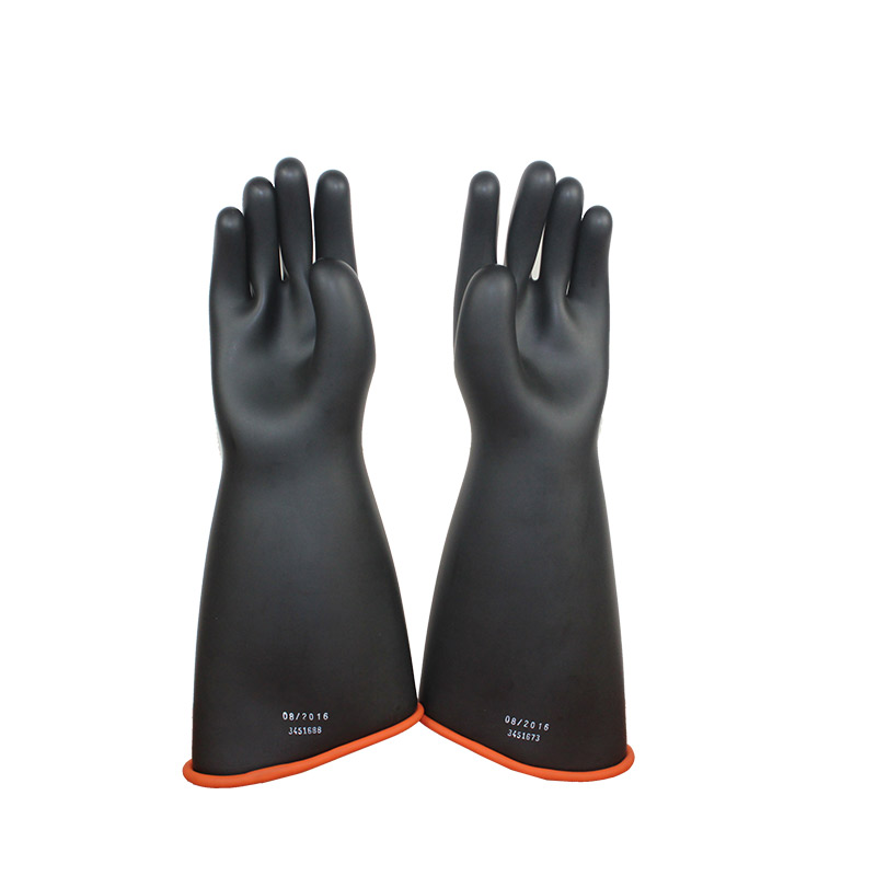 2級絕緣手套斜邊黑橘款